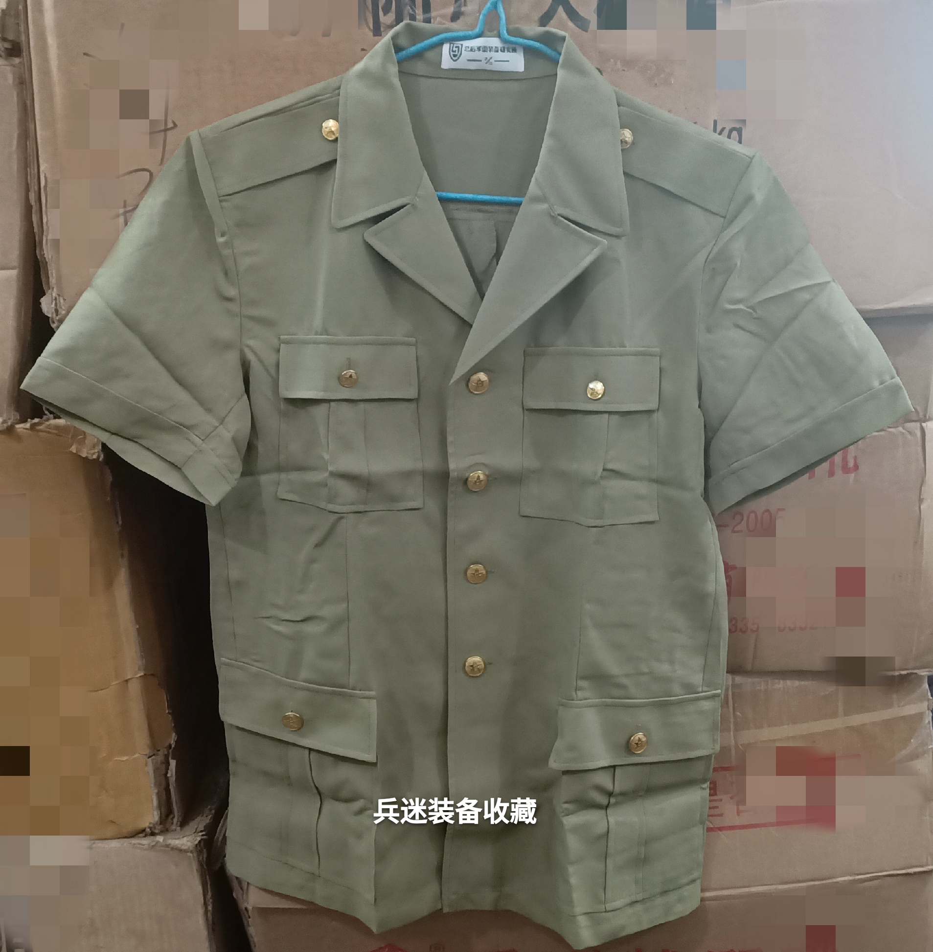 Stock 87 short-sleeved shirt 87 vintage four-pocket cadre shirt military harbor tweed fabric summer shirt