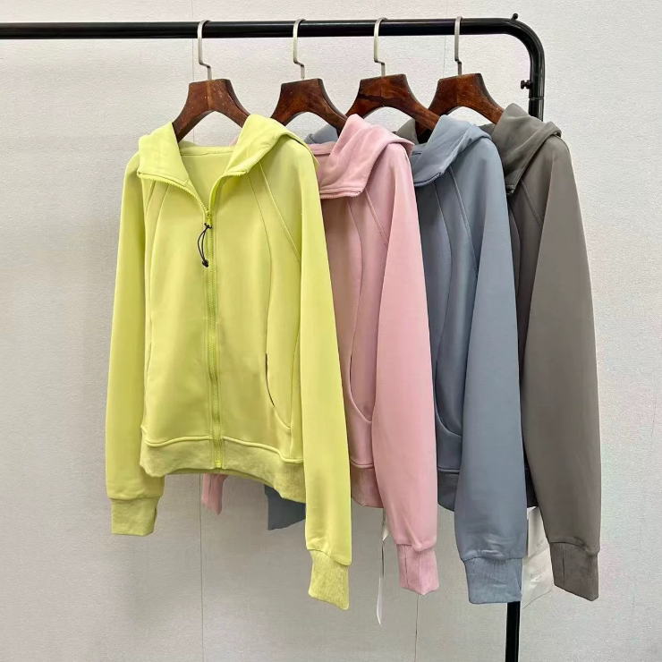 Clearance Hooded Sports Jacket Thumb Hole Slim Fit Yoga Jacket L1008 Clearance Hooded Sports Jacket Thumb Hole Slim Fit Yoga Jacket L1008