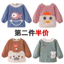 Baby anti-dressing baby gown men and children dining clothes painting clothes long-sleeved clothes autumn winter overcoat