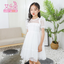 Girls Princess dress 2020 new summer puffy gauze foreign style Korean white childrens skirt little girl dress