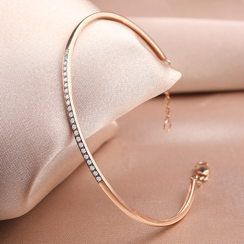 18K Rose Gold Diamond Handmade Delicate Diamond Bracelet Customize Platinum PT950 Fashion Send Girlfriend Holiday Gift