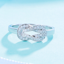 18K platinum diamond ring butterfly knot group inlaid with custom platinum rope knot tail ring 100 lap luxury unlimited love