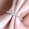 18K white gold classic four-claw inlaid diamond ring for engagement custom platinum loose diamond GIA one carat diamond ring for women