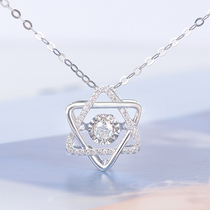 18K Platinum Rose Gold Diamond Necklace Woman Custom Platinum Pendant Six Manger Necklace Woman Lock Bone Chain Little Fresh