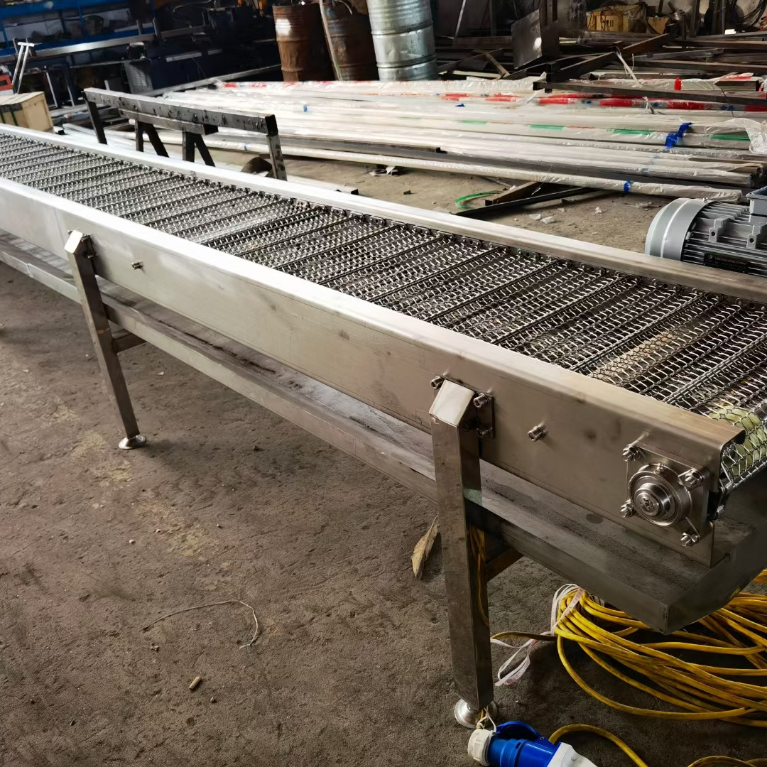 Food stainless steel mesh belt conveyor flat top chain drying high temperature resistant factory direct sales professional custom conveyor belt