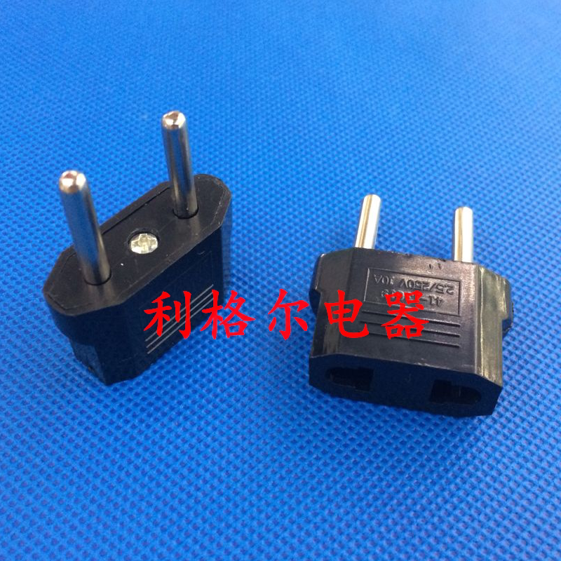 Two - round - foot conversion plug Austria Switch Euro standard Double - round minimum conversion European Convert Plug 10A Korea