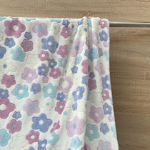 Fabric Offset printing White plum double-sided flannel clothing Pajamas Small hug blanket blanket plush DIY fabric