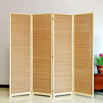 Rattan Screen Entrance GENGUAN CABINET PARTITION NEW CHINESE PARTITION CURTAIN INDOOR HOME FOLDING REMOVABLE TEA ROOM WHITE