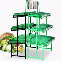 Fruit Shelving Ladder Vegetables Three Floors Fresh Vegetables Rack Trapezoidal Mid Island Swing Stall Supermarket Water Fruit Shop Display Cabinet