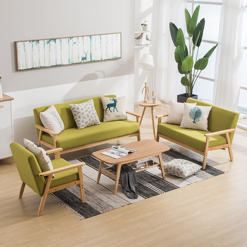 Front Desk Sofa Reception Nordic Red Lounge Triple Office Simple Modern Small Fashion Office Furniture