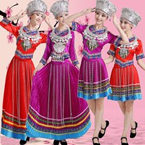 Earth Family Performance Costume New Miao Dance Performance Clothing Adult Miao Costumes Women Yunnan Square Dance Dress