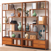 Rack of shelve for placing tea leaves a new Chinese style tea set containing display case small swinging piece of bamboo screen wine rack