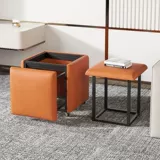 Чистый красный куб Рубика Комбинированный стул мебель живой комнаты и табуретки могут сложить пять -in -mumulti -функциональный хранение.