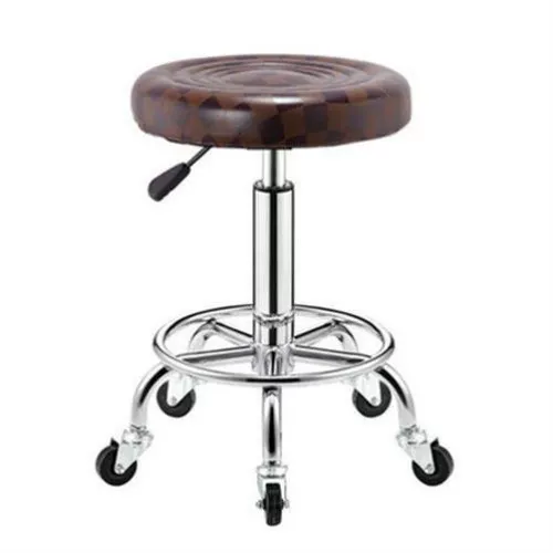 Барный стул, вращающийся табурет с подъемником, металлический модный компьютерный вращающийся стул, кожаная спинка, кресло-коляска, стул для красоты, парикмахера, макияжа