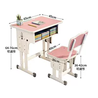 65*45 стол с двойной колонной + стул [розовый]