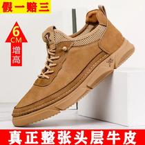 Dai Hui Dragonfly brand (invisible increased) first layer cowhide mens high shoes GDX008