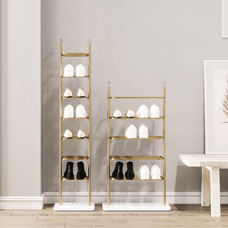 Nordic in shoe rack simple luxury entrance slippers household inward shoe cabinet red room collection layer