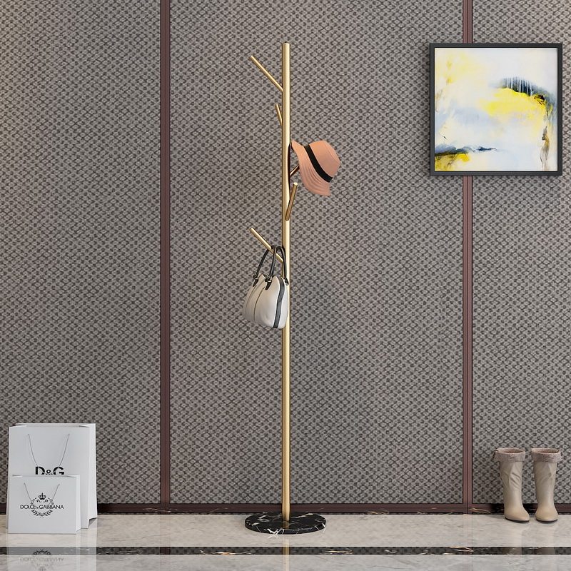 Light extravagant hat rack floor bedroom mesh red hanging hanger marble modern minimalist metal Nordic ins hanging clothes