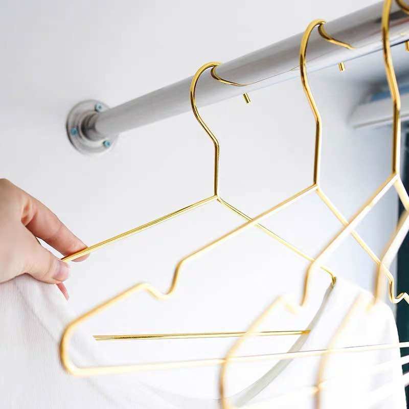 Nordic Ins Clotheshorse Metal Hanging Hanger Rose Golden Clothes Hanger Minimalist Style Plated Solid Sleeping Racks