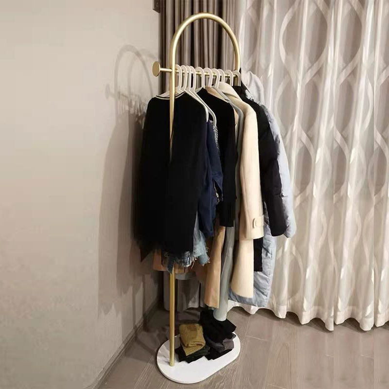 Floor-to-ceiling hangers simple modern bedroom Nordic wrought drying rack metal marble living room door coat rack