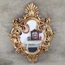 Factory retro new European classic leaf decorative mirror dressing mirror dressing full-length mirror bathroom entrance mirror