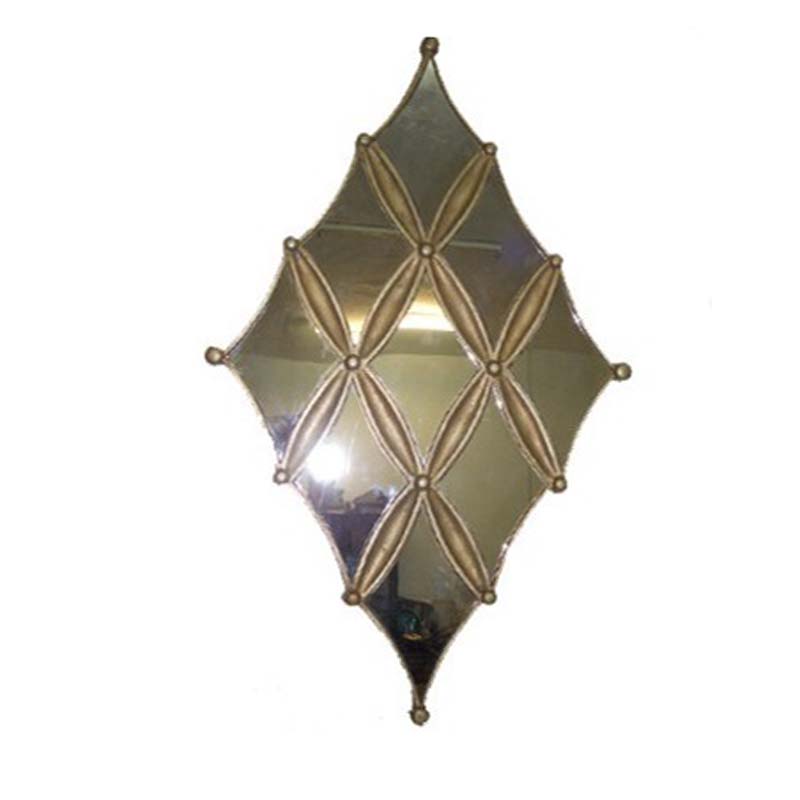 New European-style home accessories wall porch decorative mirror new diamond-shaped glass patch background wall mirror