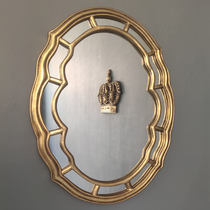 Simple European living room simple European bathroom mirror oval bathroom mirror decorative mirror dressing table entrance hall wall-mounted makeup mirror