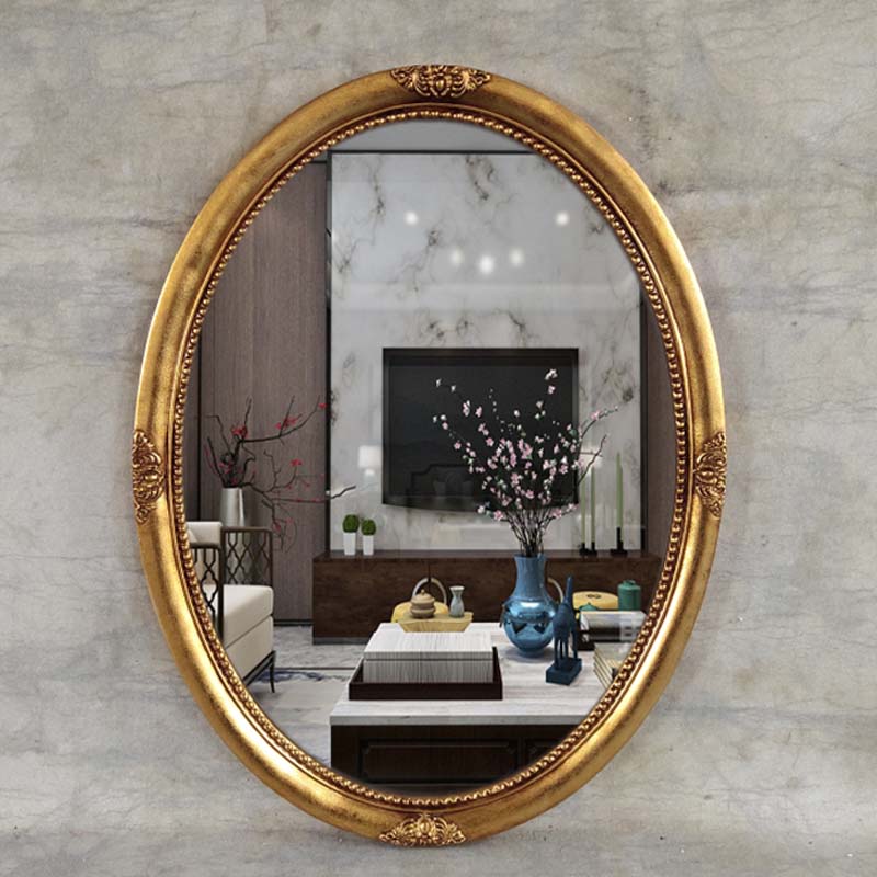 Manufacturer Eurostyle Genguan Mirror American Retro Black Oval Bathroom Mirror Makeup Mirror Wall-mounted Toilet Decoration Mirror-Taobao