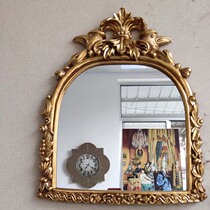 European Toilet Czar double-headed eagle bathroom mirror wall-mounted cosmetic mirror porch mirror retro gilt gold decorative mirror