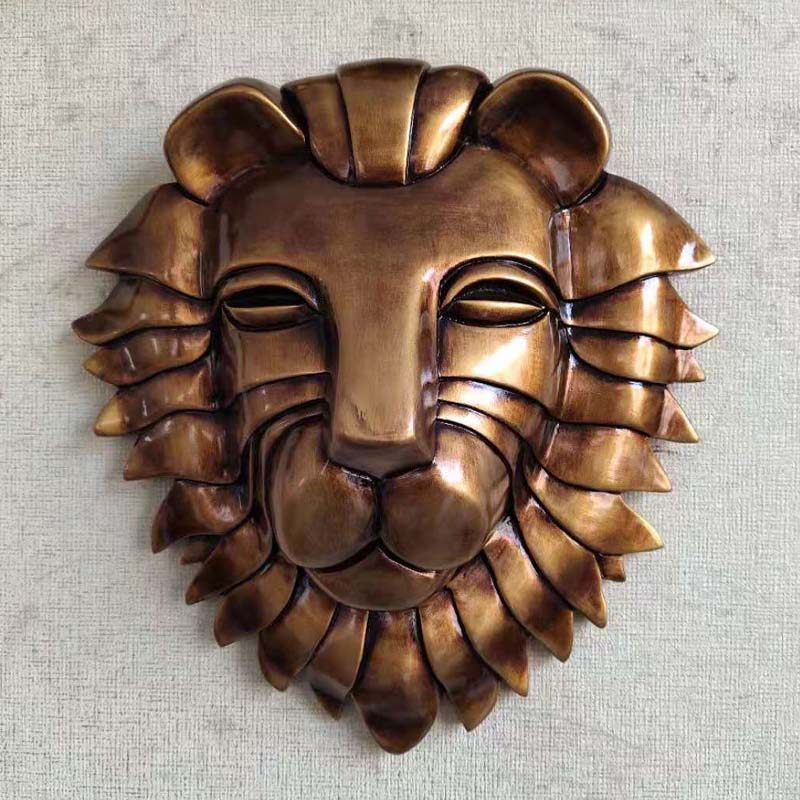 New Pint Bar Hotel Decoration Eurostyle Wall Cartoon Lions Head Wall Accessories Wall-mounted Lion Retro Plaques 