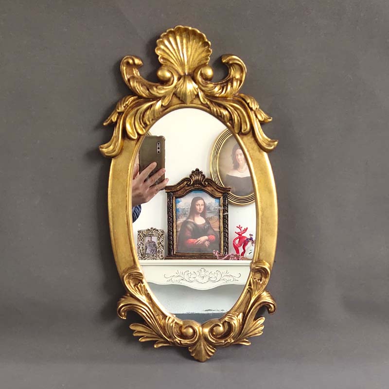 Western European-style bathroom mirror retro American Xuanguan mirror Fitting Cosmetic Mirror Bathroom Mirror Toilet Mirror Decoration Mirror-Taobao