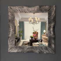 European bathroom American makeup bathroom mirror light luxury decorative mirror dressing table square retro bathroom mirror