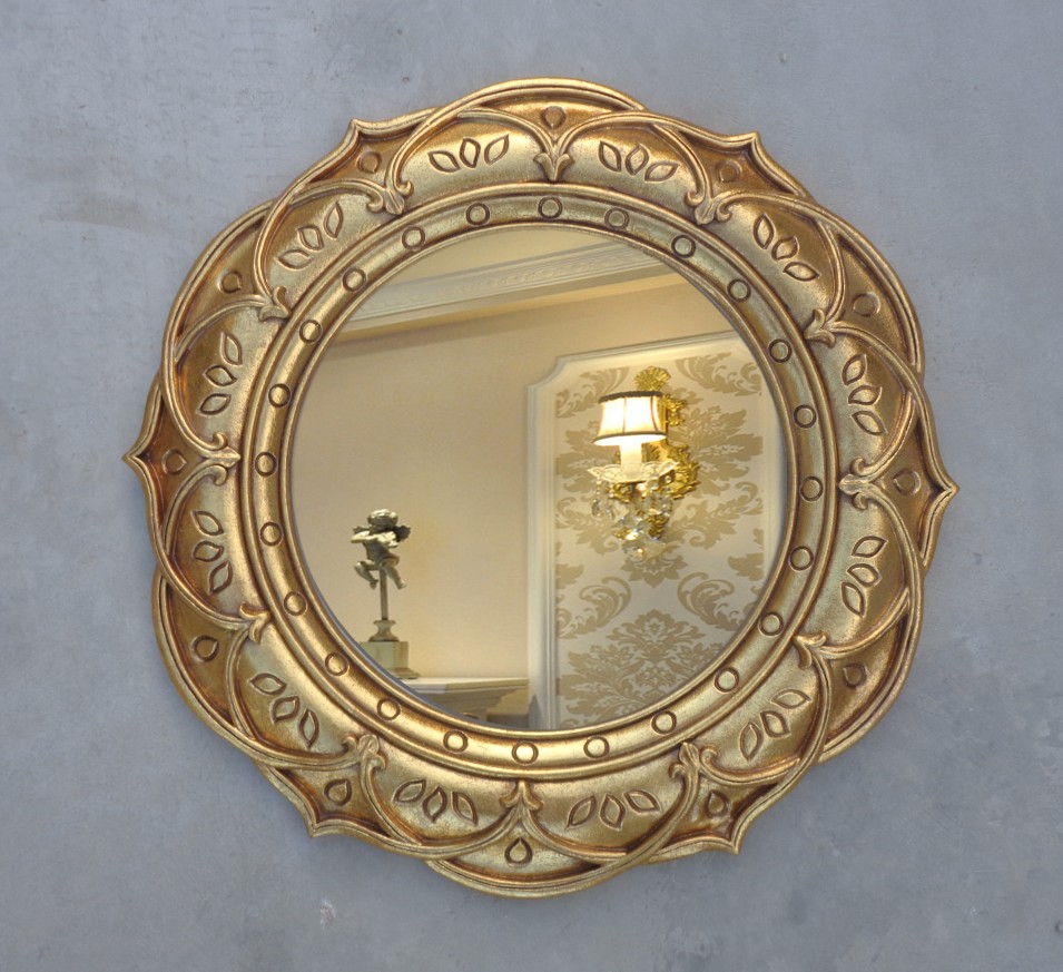 Manufacturers European creative bathroom mirror retro decorative mirror wall-mounted makeup mirror bathroom bathroom round mirror