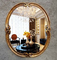 New European bathroom mirror vanity mirror Oval American bathroom mirror beauty makeup mirror bathroom mirror decorative mirror