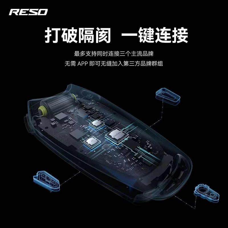 Reso Bluetooth Headset Motorcycle Helmet Mesh Intercom Noise Reduction Waterproof Music Listening Integrated Smart Full-Face Helmet