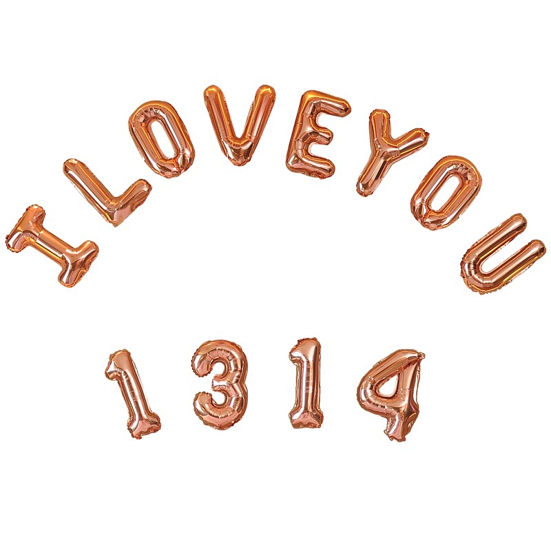 Wedding House Placement Silver Aluminium Film Balloon Digital I LOVE YOU Letters 520 Balloon Letter Gold