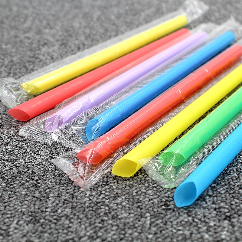 Disposable Pearl Milk Tea Coarse Straws Plus Hard Sheets Only Independent Packaging Pointed Plastic Color No Taint Food Grade