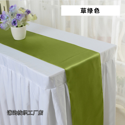 Factory direct Blue yellow green satin cloth table flag hotel wedding decoration tablecloth silk satin iced cloth