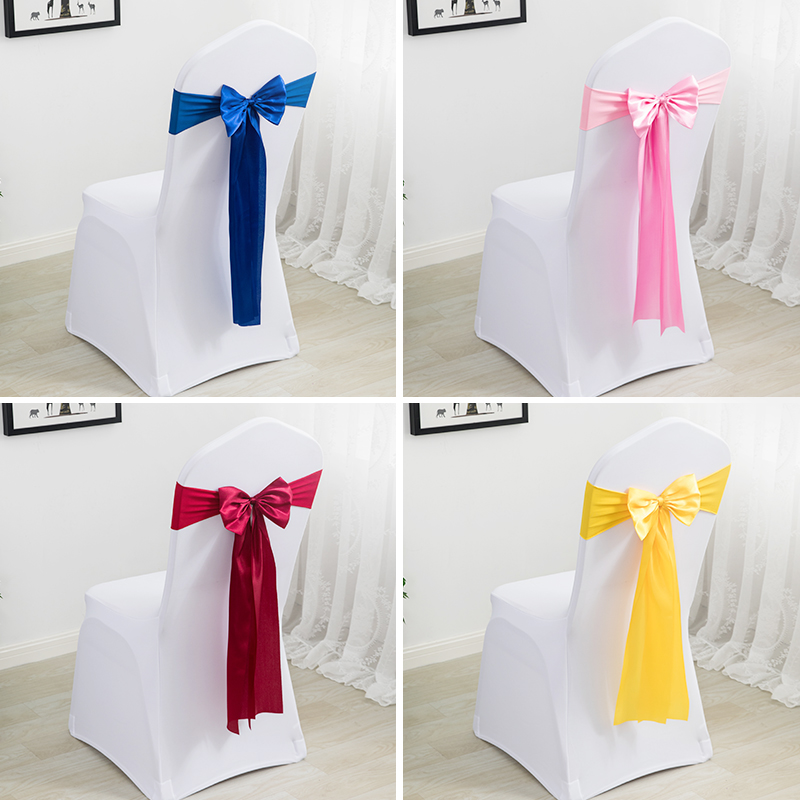 Red Elastic Chair Sleeve Butterfly Knots Hotel Banquets Wedding-free Chair Back Flowers Decoration Chairs Sleeve Stools Sleeves