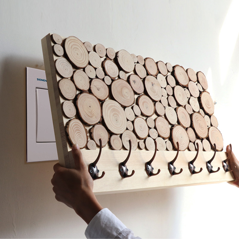 Distribution box decorative hook Nordic creative wall-mounted electric gate box main switch to block solid wood meter box shelf