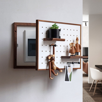 Meter box blocking decorative painting entrance creative Nordic style wooden distribution box hole board wall wall hanging rack