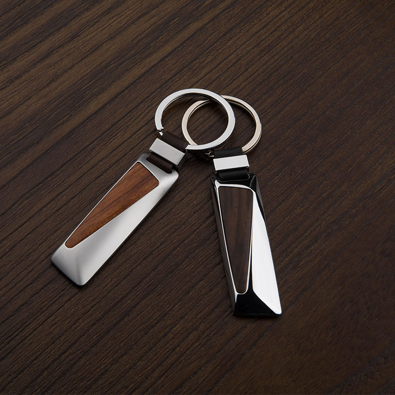 Metal and wood key fob (walnut pear wood) Lingzhi official flagship store