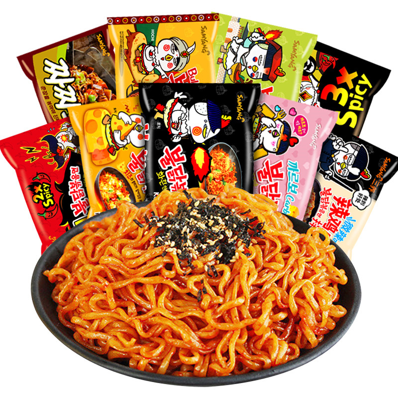 South Korea imports snacks with three-nourishing ultra-spicy chicken flavor and spicy fried chicken turkey noodles mixed with bubbling noodles 140g
