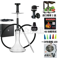 Прозрачная бутылка с круглым дном и расходным углем из скорлупы кокосового ореха.