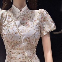 New female Girl court style 2021 retro French bone cheongsam summer modified dress Young