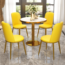 Light luxury marble sales building to negotiate tables and chairs combination modern minimal household balcony reception department leisure small round table