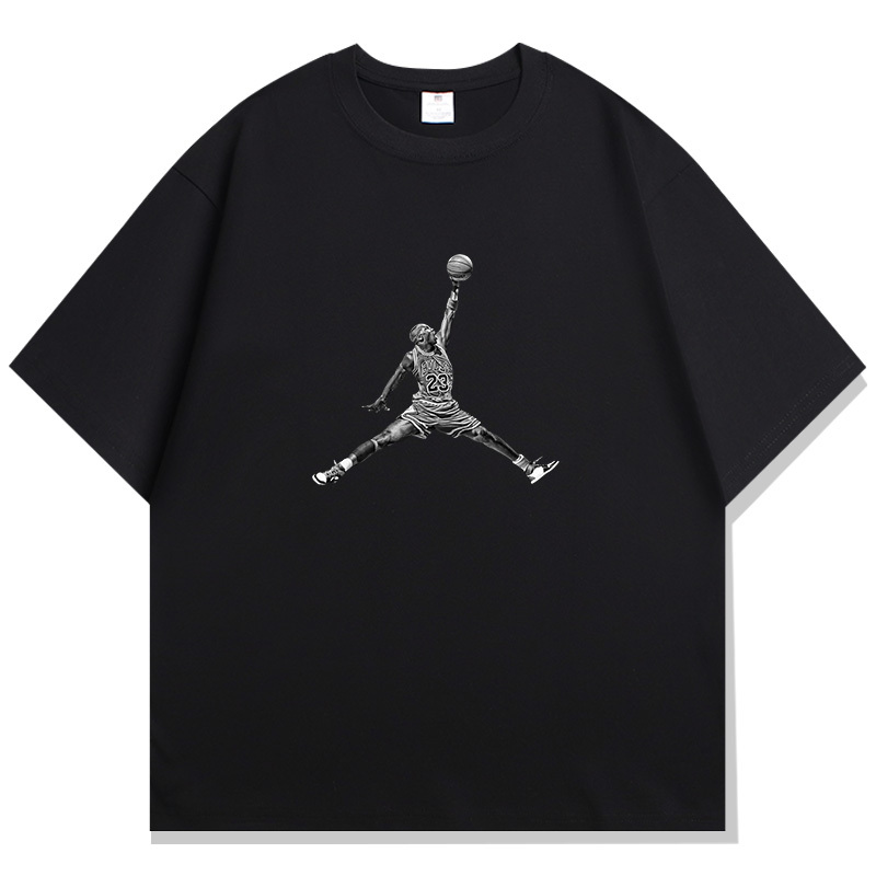 Basketball Flyer Pure Cotton Short Sleeve Men's 2026 Summer New Youth Sports Loose ins Trendy Student Half-Sleeve T-Shirt Basketball Flyer Pure Cotton Short Sleeve Men's 2026 Summer New Youth Sports Loose ins Trendy Student Half-Sleeve T-Shirt