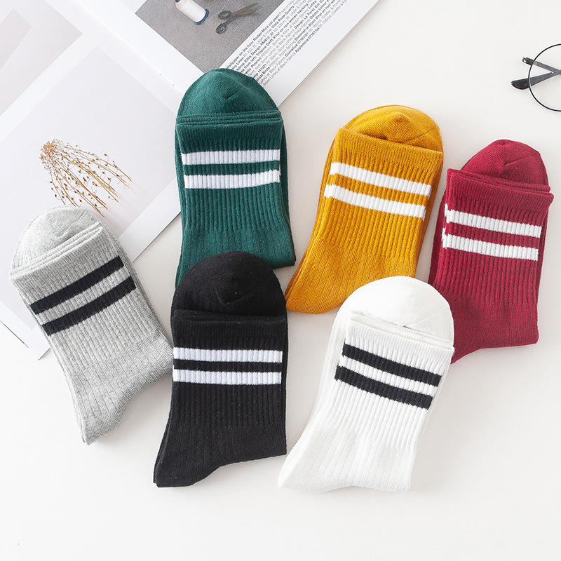 5 đôi mùa thu và mùa đông đôi kim dày lên tất nữ ống cotton vớ sinh viên nữ cotton Nhật Bản vớ gió đại học tất nike chính hãng