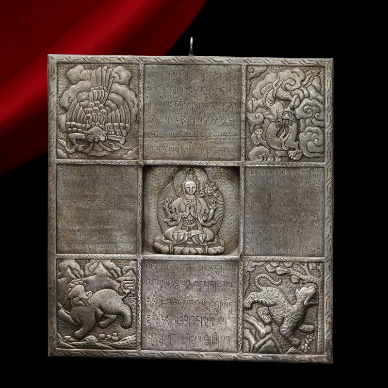 Nepalese handmade Tibetan pure copper 4-arm Guanyin Quartet God's Thu Buddha board is listed for a close and close swing