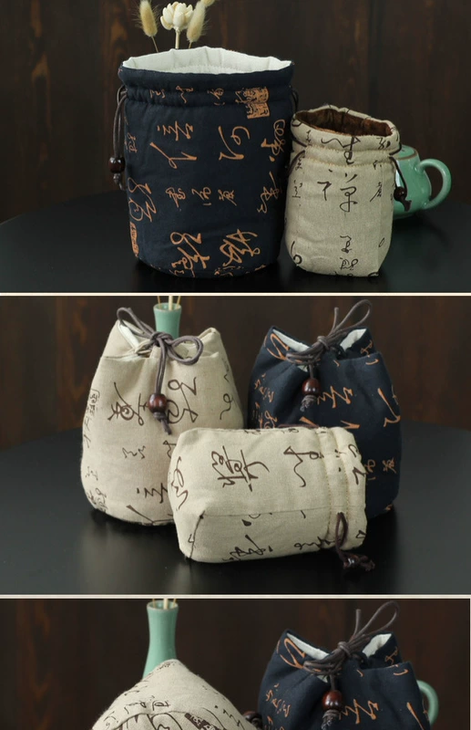 Ưu đãi đặc biệt Teacup Tellow Bag Cotton Cotton Set Tea Cup Storage Bag Travel Travel Tellow Quick Cup Cup Bag